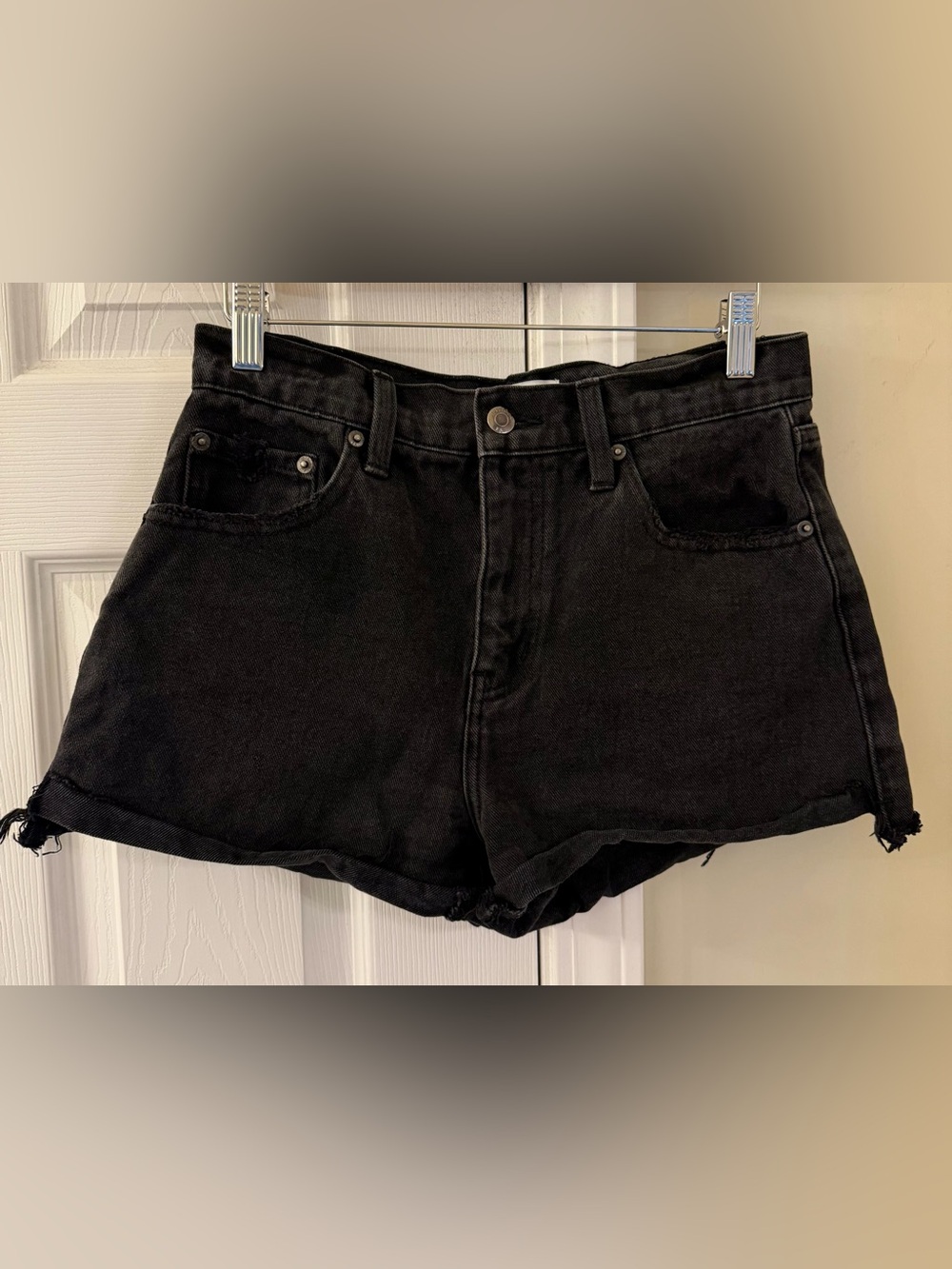 Pistola Black High Rise Denim Shorts